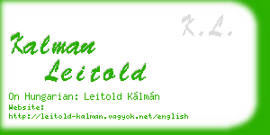 kalman leitold business card